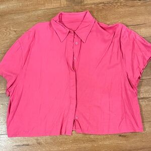 Daily Drills Vibrant hot Pink punch cropped Blouse xs/s